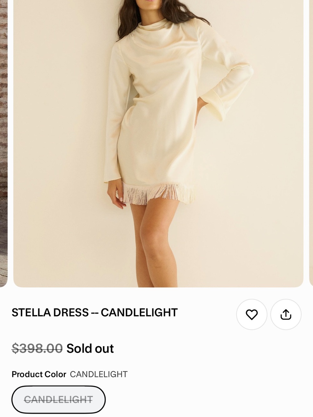 Doen Stella Dress in Candlelight Cream with Fringe - Picture 3 of 5